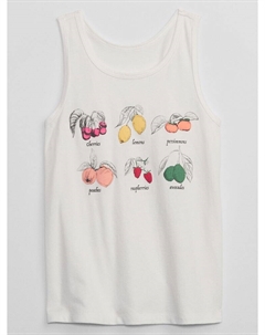 Детский топ с фруктовым принтом, белый Gap