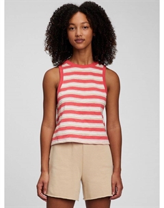 Подростковая органическая майка с полосками, красный Gap