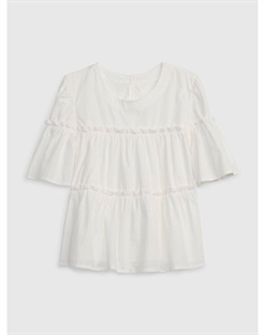 Детский топ с рюшами, белый Gap