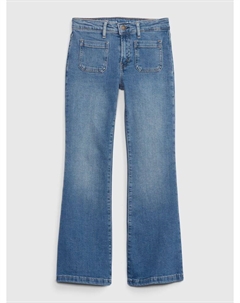Детские расклешенные джинсы с высокой посадкой, синий Gap