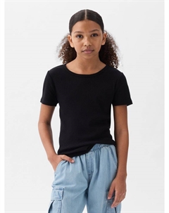 Детская хлопковая футболка, черный Gap