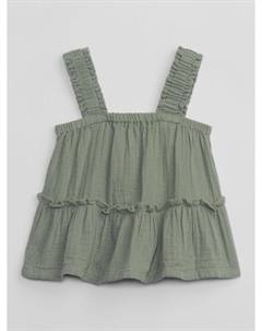 Топ с рюшами, зеленый Gap