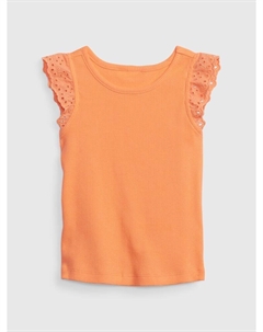 Майка с рюшами, оранжевый Gap