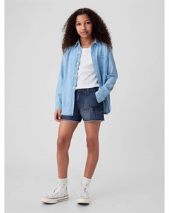 Детские джинсовые шорты-карго, синий Gap