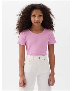 Детская хлопковая футболка, розовый Gap