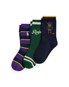 Детские носки, 3 пары, зеленый Polo ralph lauren