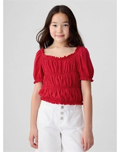 Детский хлопковый топ, красный Gap