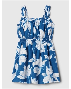 Льняное платье, синий Gap