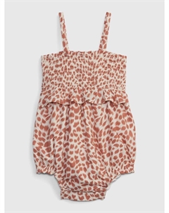 Леопардовое боди с бретелями, бежевый Gap