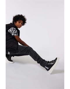 Кожаные ботильоны для мальчиков и девочек, черный Dkny