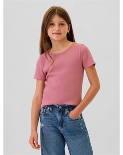 Детская хлопковая футболка, розовый Gap