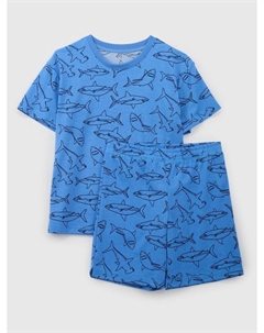 Детская пижама с рисунком, синий Gap