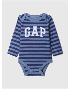 Хлопковое боди с логотипом, синий Gap