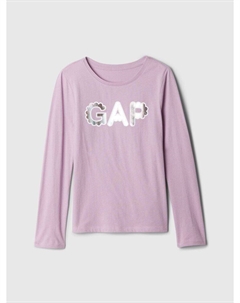 Детская футболка с металлическим логотипом, фиолетовый Gap