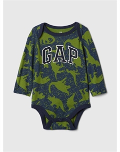 Хлопковое боди с логотипом, зеленый Gap