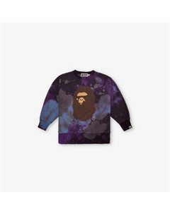 Свитшот из хлопкового трикотажа с принтом логотипа Galaxy Dye, 10-13 лет, черный A bathing ape®
