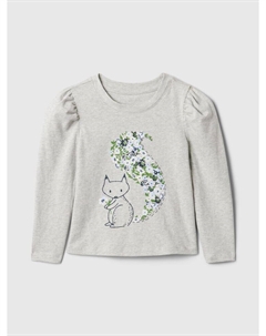 Детская хлопковая футболка, серый Gap