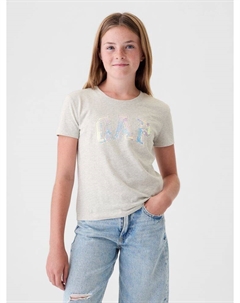 Детская футболка с логотипом, серый Gap