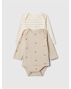 Боди из хлопка, 2 шт., бежевый Gap