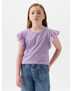 Детская футболка с рюшами, фиолетовый Gap