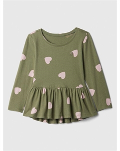 Топ с баской, зеленый Gap