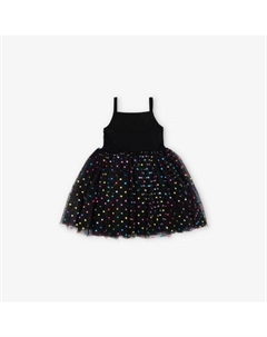 Платье-Пачка из хлопковой смеси с рисунком в горошек 1-8 лет, черный Bob & blossom