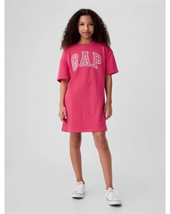 Детское платье оверсайз с логотипом, розовый Gap