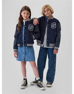 Детский шерстяной бомбер, синий Gap