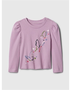 Хлопковая футболка, фиолетовый Gap