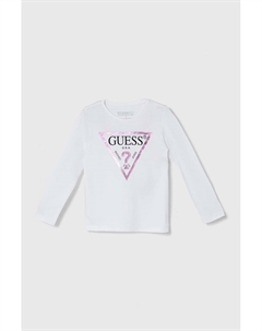 Хлопковая рубашка с длинными рукавами для мальчиков и девочек, белый Guess