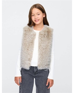 Детский жилет из искусственного меха, коричневый Gap