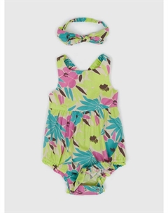 Боди с цветочным принтом и повязкой на голову, мультиколор Gap