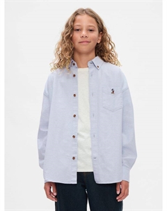 Детская рубашка оверсайз, синий Gap