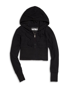 Вязаная толстовка на молнии Hacci для девочек Tween - Big Kid, черный Katiejnyc