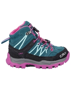 Ботинки для прогулки Kid's Rigel Mid Trekking Shoes Waterproof, цвет Lake/Pink Fluo Cmp