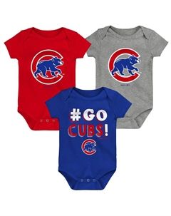 Набор из трех боди Infant Royal/красный/серый Chicago Cubs Born To Win Outerstuff