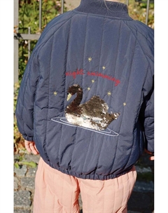 Детский бомбер JUNO SEQUIN BOMBER JACKET, темно-синий Konges slojd