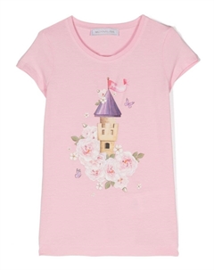 Футболка с графичным принтом, розовый Monnalisa