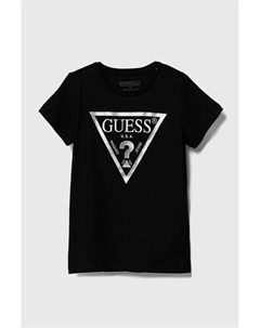Детская хлопковая футболка, черный Guess