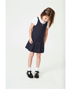 Школьное платье с подтяжками на молнии, синий Next