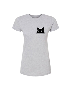 Облегающая футболка для юниоров с выглядывающим котом, серый Licensed character