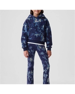 Укороченная толстовка с цветочным принтом и вышитым логотипом, синий Gap