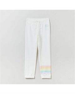 Джоггеры с логотипом и радужным принтом, белый Gap