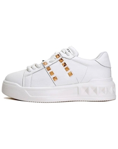 Кеды, скейтборд обувь женская низкая, белый/розовый Mulinsen