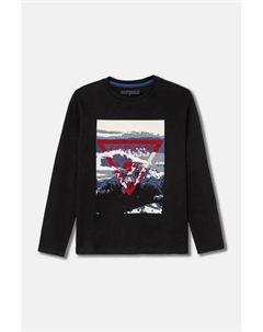 Хлопковая рубашка с длинными рукавами для мальчиков и девочек, черный Guess