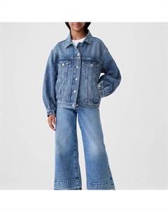 Короткая куртка из денима обработанного кислотой, синий Gap