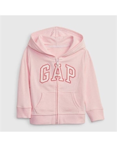 Толстовка с капюшоном на молнии с нашивкой-логотипом, розовый Gap