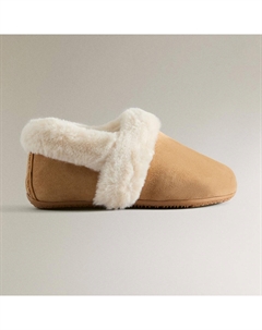 Детские тапочки Cosy Leather, коричневый/белый Zara home