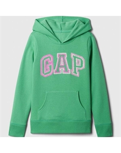 Толстовка с капюшоном и вышитым логотипом в технике макраме, зеленый Gap