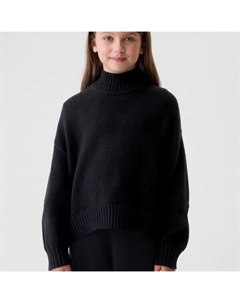 Свободный свитер с воротником-стойкой, черный Gap